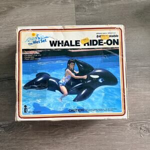 Vintage Intex The Wet Whale Inflatable Pool Float Ride On RARE with Box